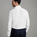 Reiss Core Ruban Long Sleeve Linen Shirt White