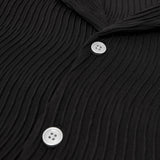 Reiss Cuban Shirt Short Sleeve Textured In Black