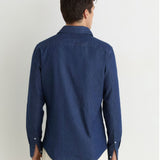 Reiss Don Chambray Long-Sleeve Slim-Fit Shirt Don In Dark Blue Wash