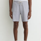 Reiss Drawstring Textured Jacquard Nicola Shorts In Soft Blue