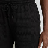 Reiss Drawstring Textured Shorts In Black