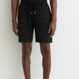 Reiss Drawstring Textured Shorts In Black