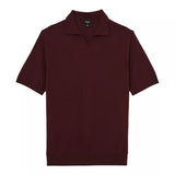 Reiss Duchie Merino Wool Open Collar Polo Shirt In Port Red