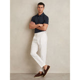 Reiss Earl Air-Water Cotton Polo Shirt In Navy