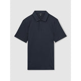 Reiss Earl Air-Water Cotton Polo Shirt In Navy