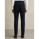 Reiss Eastbury Slim Fit Cotton Blend Chinos in Navy