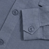 Reiss Eze Linen Twin-Pocket Overshirt in Airforce Blue