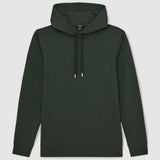 Reiss Fabien Premium Interlock-Jersey Hoodie in Dark Sage Green