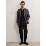 Reiss Flush Wool-Blend Slim-Fit Cuffed Trousers in Navy
