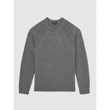 Reiss Foulton Wool-Cashmere Reverse-Seam Jumper in Mid Grey Melange