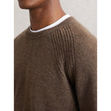 Reiss Foulton Wool-Cashmere Reverse-Seam Jumper in Pecan Brown