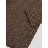 Reiss Foulton Wool-Cashmere Reverse-Seam Jumper in Pecan Brown