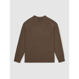Reiss Foulton Wool-Cashmere Reverse-Seam Jumper in Pecan Brown