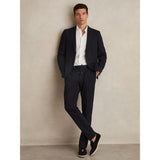 Reiss Gerrard Stretch Pique Drawstring Trousers In Navy