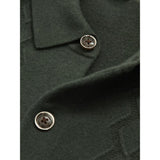 Reiss Gideon Wool V-Stitch Button-Through Cardigan in Forest Green