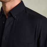 Reiss Greenwich Slim-Fit Button-Down Collar Cotton Oxford Shirt in Navy