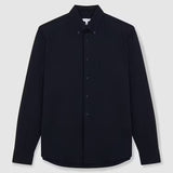Reiss Greenwich Slim-Fit Button-Down Collar Cotton Oxford Shirt in Navy