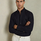 Reiss Greenwich Slim-Fit Button-Down Collar Cotton Oxford Shirt in Navy