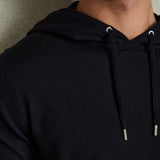 Reiss Holland Merino Wool Drawstring Hoodie In Navy
