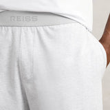 Reiss Hugo Cotton Jersey Logo-Waistband Joggers with Stretch in Soft Grey