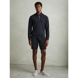 Reiss Illinois Textured Half-Zip Funnel-Neck Sweatshirt in Navy