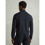 Reiss Illinois Textured Half-Zip Funnel-Neck Sweatshirt in Navy