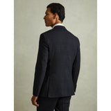 Reiss Jacob Wool-Blend Prince of Wales Check Single-Breasted Blazer Tailored-Fit in Navy