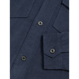 Reiss Kai Cotton Corduroy Twin-Pocket Overshirt in Airforce Blue
