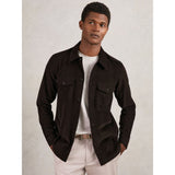 Reiss Kai Cotton Corduroy Twin-Pocket Overshirt in Brown