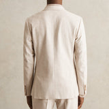 Reiss Kai Slim Fit Single Breasted Pinstripe Suit Blazer in Oatmeal/White