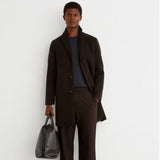 Reiss Knight Wool-Blend Single-Breasted Epsom Coat In Dark Brown