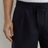 Reiss Linen Drawstring Shorts in Navy