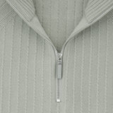 Reiss Long Sleeve Half Zip Jumper In Sage Green