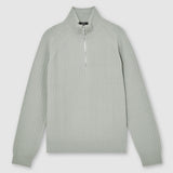 Reiss Long Sleeve Half Zip Jumper In Sage Green