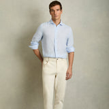 Reiss Long Sleeve Ruban Linen Shirt Soft Blue
