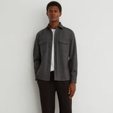 Reiss Mcshane Twin-Pocket Button-Through Overshirt In Charcoal Grey