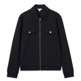 Reiss Medina Interlock Full Zip Jacket In Navy Blue