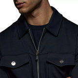 Reiss Medina Interlock Full Zip Jacket In Navy Blue