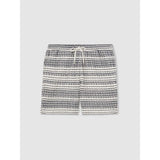Reiss Men's Haze Crochet Drawstring Shorts In White/Black