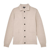 Reiss Men's Plaza Collared Button-Through Cardigan In Oatmeal