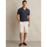 Reiss Merit Cotton Blend Polo Shirt In Dark Airforce Blue