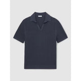 Reiss Merit Cotton Blend Polo Shirt In Dark Airforce Blue