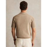 Reiss Merit Cotton Blend Polo Shirt In Light Camel Brown