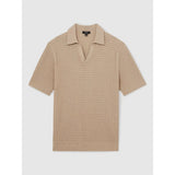Reiss Merit Cotton Blend Polo Shirt In Light Camel Brown