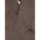 Reiss Morpeth Wool-Blend Dogtooth-Check Overcoat In Brown