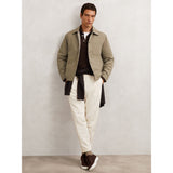 Reiss Parker Lightly-Padded Patch-Pocket Overshirt in Olive Green