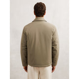 Reiss Parker Lightly-Padded Patch-Pocket Overshirt in Olive Green