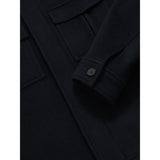 Reiss Perisil Wool Blend Twin Pocket Zipped Jacket in Navy
