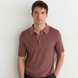 Reiss Pigment-Dyed Merino Wool Polo Jumper Jackdaw In Rose Pink