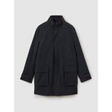 Reiss Player Hybrid Removable Funnel Neck Overcoat in Navy